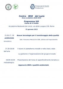 Programma incontro del 25 gennaio